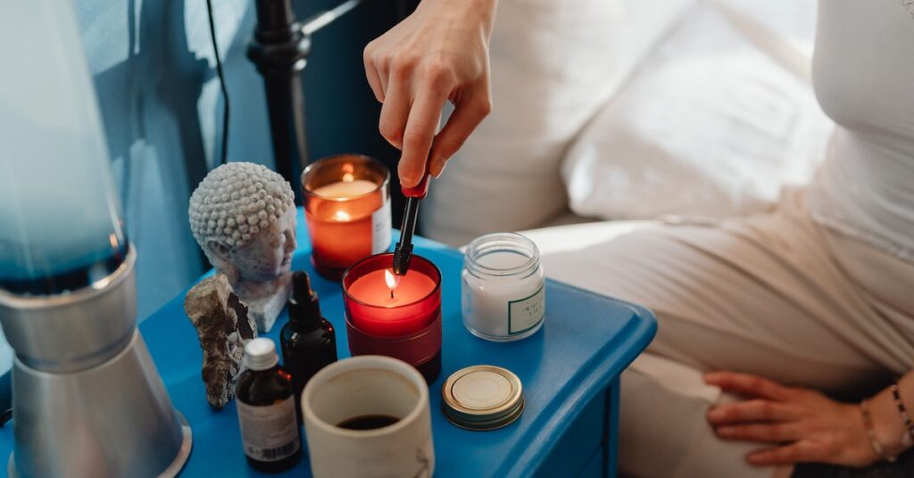 where to place scented candles in your bedroom